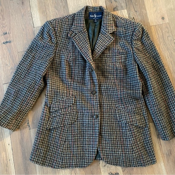 Ralph Lauren Jackets & Blazers - Ralph Lauren Houndstooth Brown Blazer Jacket Size 14